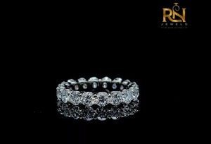 DEF Color Lab Grown Diamond Eternity Band Solid Gold 9K/14K/18K Shared Prong Wedding <b>Ring</b> <b>Stacking</b> Anniversary Fine Jewelry 0.20 - Product Image 6