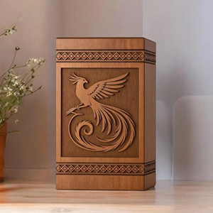 Handcrafted Rosewood Urn Box: Phoenix Bird Engraving, Personalized Memorial Keepsake by AYAANS - Product Image 6