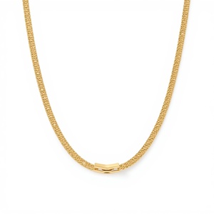 Collier en or massif 9K véritable, maille cubaine, pour femme, or jaune, bijoux fins pour tous les jours, vente en gros - Product Image 3