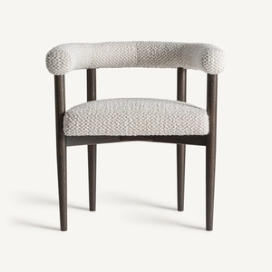 Silla de Comedor Moderna Tapizada en Bouclé, Estructura de Madera Sólida, Sillón de Lujo Minimalista Nórdico para Hotel, Restaurante, Cafetería, Proyectos para el Hogar - Product Image 2