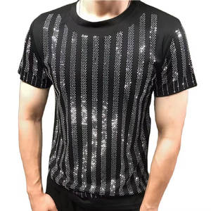 T-shirt pour homme en strass de qualité supérieure, nouveau style, sur mesure, vêtements d'été pour homme, t-shirt en strass - Product Image 1