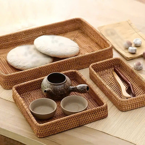 Vietnam Boho Style Rattan Tray for Home Decoration - Product Image 1