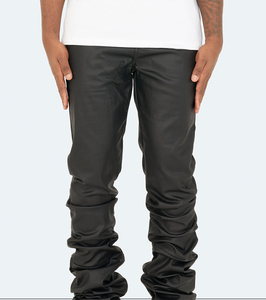 Wholesale Waxed Stacked Casual Pants <b>Men's</b> 2026 Fashion Black Denim Quality Vintage Custom Skinny Fit <b>Jeans</b> for <b>Men</b> - Product Image 1