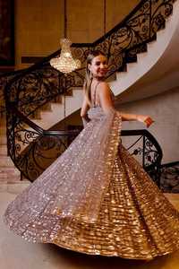Indian Ethnic Designer Sequins Work Partywear Lehenga Choli for <b>Wedding</b> Party and Festive Functions for Women Trendy Outfit - Product Image 3