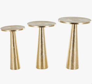 Ensemble de tables basses rondes en laiton Design Winner, mobilier de salon contemporain, tables d'appoint en métal faites à la main, design gigogne - Product Image 1