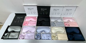 Kit de sommeil LANJO Beauty avec taie d'oreiller soyeuse, masque de sommeil et chouchou, ensemble de voyage luxueux en soie - Product Image 4