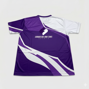 เสื้อยืดคอกลมผู้ชายสำหรับเล่นกีฬา พิมพ์ลายแบบซับลิเมชั่น แห้งเร็ว ระบายอากาศได้ดี เสื้อฟิตเนส รับผลิตแบบ OEM ขายส่ง - Product Image 1
