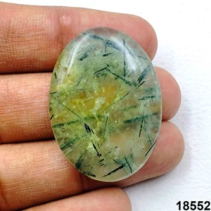 Cabochon de Prehnite véritable, pierre précieuse naturelle pour la fabrication de bagues, pendentifs et bijoux, pierre non montée - Product Image 3