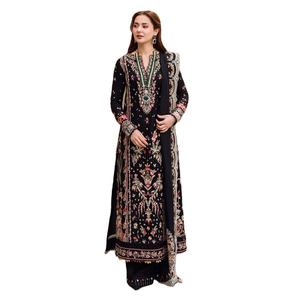 WS INTERNATIONAL Salwar Kameez Recto para Mujer, Estilo Pakistaní e Indio, de Seda Lawn, Traje Étnico Sarree, para Fiesta, de Secado Rápido, Antiarrugas, para Eid - Product Image 1