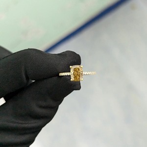 Elegant Cushion Cut Lab Grown Diamond Engagement <b>Ring</b> in 14K Yellow Gold with IGI Certified & VVS Clarity from <b>Indian</b> Supplier - Product Image 3
