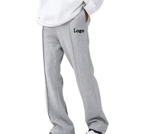 Pantalon de survêtement homme hiver en velours de coton mi-lourd, coupe large, Cleanfit, taille élastique à coupe incurvée, coupe-vent, anti-plis, personnalisé - Product Image 4