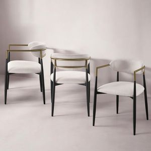 Set di 2 sedie da pranzo laterali Jaramillo in lino beige e finitura nera - Product Image 3