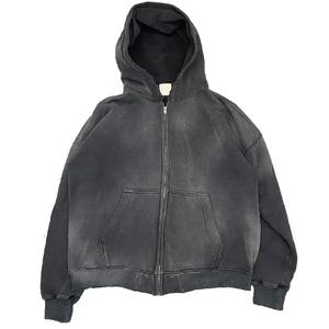 Sudadera con capucha de algodón ligero para hombre French Terry Sun Faded, lavado ácido, personalizado, transpirable, desgastado, de lana pesada para invierno - Product Image 3