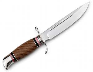 Handcrafted stainless Steel Heavy-Profile <b>Craft</b> <b>Tool</b> Stacked Leather Handle Executive Display Piece - Product Image 6