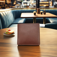 Dompet Lipat Pria Premium Kulit Sapi Nappa Berkualitas Tinggi, Multifungsi, Bahan Katun, Warna Hitam Coklat Coklat Muda Merah Anggur