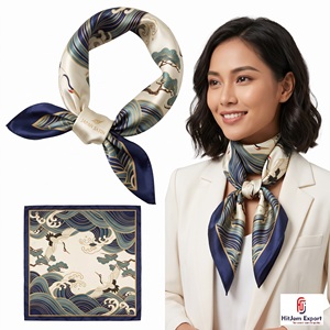 Printed <b>Scarf</b> Fabric Custom Digital <b>Silk</b> Satin <b>Scarf</b> Manufacturer OEM ODM <b>White</b> Label Bali Custom Fabric Products Low MOQ Bulk - Product Image 1