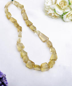 ลูกปัดควอตซ์เบียร์ธรรมชาติทรงเหลี่ยมขนาด 16 นิ้ว สำหรับทำเครื่องประดับอัญมณีชั้นดี - Product Image 3