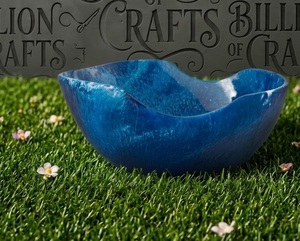 Moderno Plato Decorativo de Resina Azul con Diseño de Remolino, No Tóxico, para Servir Frutas, Ensaladas, Bocadillos, Chocolate, Postres Dulces, Ramadán - Product Image 4
