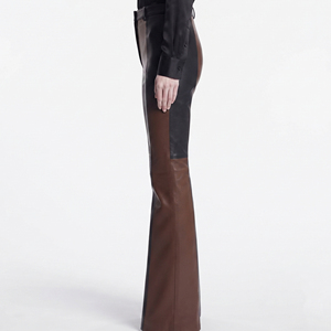 Pantalones de cuero sintético acampanados de moda para mujer, leggings anchos de cuero para mujer, pantalones acampanados de cuero de moda para mujer - Product Image 3