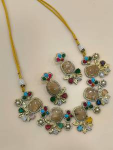 Premium Quality Designer <b>Necklace</b> Set Beautiful Design Ideal For Weddings, Party Wear, Festive Occasions <b>Statement</b> <b>Necklace</b> Set - Product Image 1