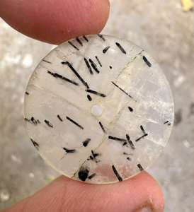 Esfera de Reloj de Piedra Natural de Rutilo Negro de 28.50 mm de Diámetro y 1 mm de Grosor, Esfera de Piedra Hecha a Mano para Relojes de Lujo - Product Image 5