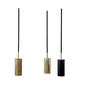 Soporte de incienso de cilindro de metal, quemador de incienso minimalista moderno, acabado de latón negro dorado, soporte de incienso elegante decorativo - Product Image 1