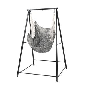 Support de chaise hamac moderne pour extérieur/camping avec chaise suspendue 112x113x180cm en tissu/ toile de coton - Product Image 1
