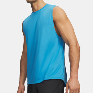 Summer Blank Streetwear OEM Bulk Manufacturer Tank Top Solid Color O Neck Sleeveless <b>Stringer</b> Cropped <b>Vest</b> Breathable Men Wear - Product Image 1