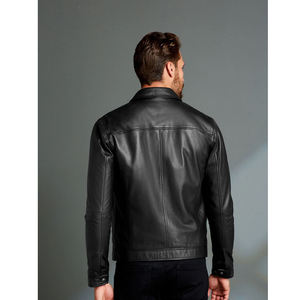 Men's Premium <b>Leather</b> <b>Jacket</b> Breathable Quick Dry Stand Collar Full Zip Casual Regular Fit Durable <b>Winter</b> Outerwear - Product Image 5