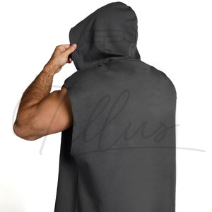 Camisetas sin mangas con capucha para hombre, para entrenamiento, culturismo, deportivas, estilo stringer, con corte muscular, sudaderas sin mangas para gimnasio - Product Image 2