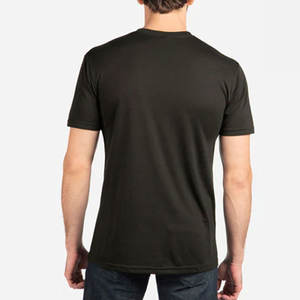 T-shirt unisexe d'été respirant à manches courtes, 60 % coton peigné, 40 % polyester, col rond, bordure aux épaules - Product Image 3