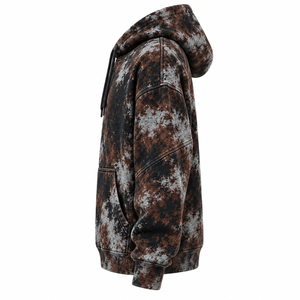 Sweat-shirt à capuche oversize pour femme RITS, imprimé camouflage, en coton tricoté, avec poche avant, style automne, prix de gros avantageux - Product Image 4