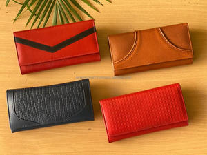 Nuevas y elegantes carteras coloridas únicas de cuero genuino hechas a mano, billetera de cuero reciclado para mujer, monedero multiusos, billeteras para tarjetas RFID - Product Image 3