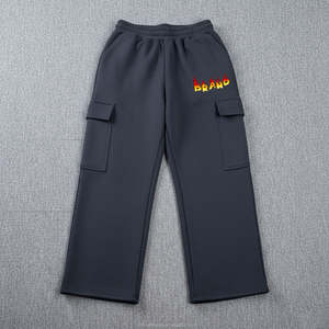 Pantalon de jogging en molleton français personnalisé pour femme, taille élastique, coupe droite, jambe droite, avec logo imprimé - Product Image 3