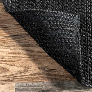 Luxury Black Natural Jute Area <b>Rug</b> Handwoven Neutral <b>Boho</b> Farmhouse Carpet Woven Living Room Bedroom Entryway Floor Decor <b>Rug</b> - Product Image 1