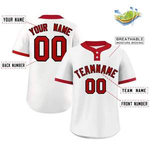 Hot Sale Baseball Shirts Custom Sublimated Baseball Jerseys Two Buttons Baseball Softball Wear Shirt Jersey - Product Image 2