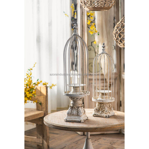 Bougeoirs en fonte or bougeoir en fil métallique vintage pour mariage fleur de lotus - Product Image 1