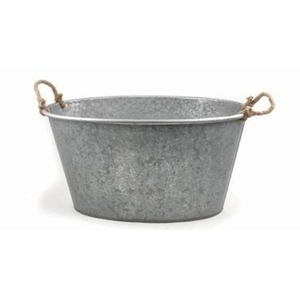 Maceta Metálica Galvanizada para Plantas, con Acabado de Primera Calidad, para Almacenamiento de Agua, Uso en Interiores y Exteriores, para Jardín y Hogar - Product Image 1