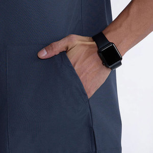 Bata de laboratorio unisex de mezclilla premium de manga corta, alta calidad, con detección de agujas, servicio OEM disponible, uniforme médico hospitalario personalizado - Product Image 5