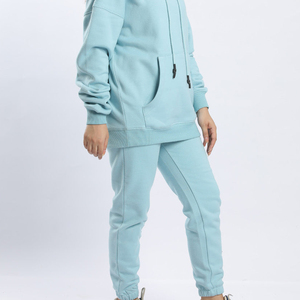 Conjunto Deportivo de Invierno Personalizado para Mujer, 100% Algodón, Sudadera Holgada con Cuello Redondo y Pantalones Deportivos de Pierna Ancha - Product Image 2