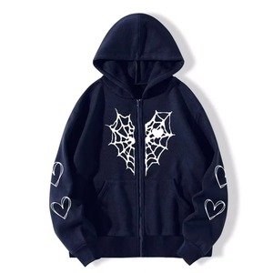 Sudadera con Capucha Vintage para Hombre, de Poliéster/Algodón, con Lavado Ácido, Diseño de Araña Bordado e Impresión Personalizada, Talla Grande, para Invierno - Product Image 6