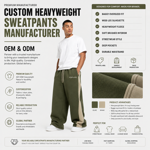 <b>Men's</b> Loose Fit Wide Leg <b>Lounge</b> <b>Pants</b> Breathable High-Waisted Cotton Fleece Drawstring Waist Custom Embroidery Winter Factory - Product Image 3