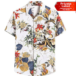 T-shirt Hawaïen Homme de Haute Qualité Alibaba, Vente Chaude, Motif Floral, Manches Courtes, Vente en Gros, T-shirt de Plage Vintage à Motifs - Product Image 1