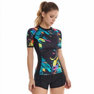 Maillot de compression imprimé pour l'entraînement et le fitness, T-shirt moulant imprimé, Short, T-shirt athlétique à manches courtes par sublimation - Product Image 6
