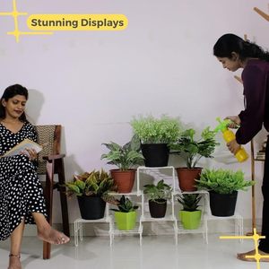 Modern Metal <b>Plant</b> Rack Powder Coated White Indoor Flower <b>Pot</b> Stand Minimalist Design for Home Green <b>Plants</b> - Product Image 2