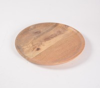 Assiettes à dîner en bois massif faites à la main, motif végétal, écologiques, réutilisables, technique pigmentée, style américain