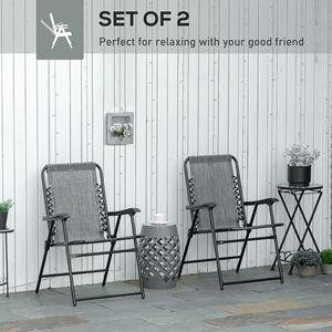 Sedie da Campeggio Pieghevoli su Misura in Stile Mediterraneo, in Tessuto Oxford Grigio con Braccioli per Patio, Spiaggia e Campeggio all'Aperto - Product Image 4
