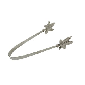 Elegantes pinzas para hielo plateadas con diseño decorativo de hojas, pinzas metálicas para servir cubos de azúcar, accesorio de bar para el hogar y el bar. - Product Image 1
