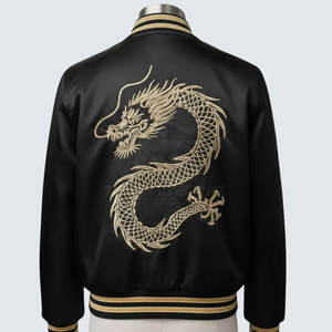 Chaqueta Sukajan Premium Bordada para Hombre, Diseño Bomber de Satén, Elegante y Cómoda para Invierno, Estilo Casual y Urbano - Product Image 2