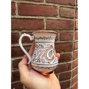 Taza de Té/Café de Cobre con Diseño Floral Blanco, Tazas Elegantes para Cafetería/Bar, Aptas para Lavavajillas, Estilo Moderno, Reutilizables, para Cerveza - Product Image 6